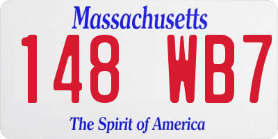MA license plate 148WB7