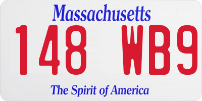 MA license plate 148WB9