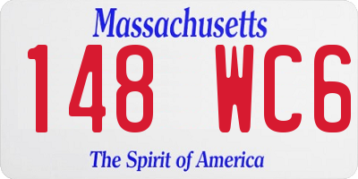 MA license plate 148WC6
