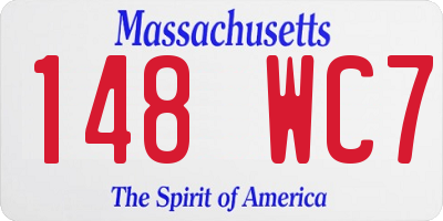 MA license plate 148WC7