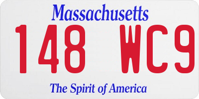 MA license plate 148WC9