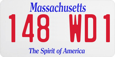 MA license plate 148WD1