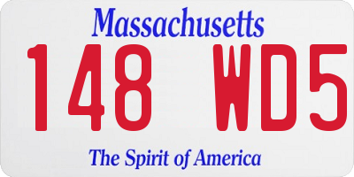 MA license plate 148WD5