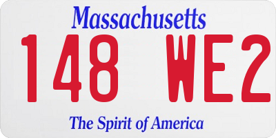 MA license plate 148WE2