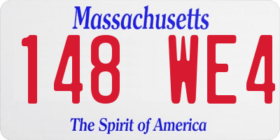 MA license plate 148WE4