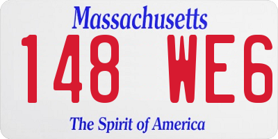 MA license plate 148WE6