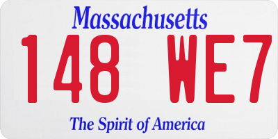 MA license plate 148WE7