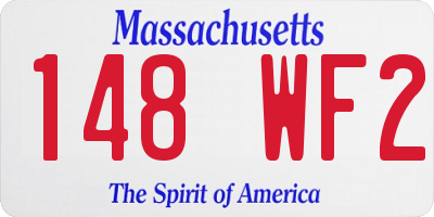 MA license plate 148WF2