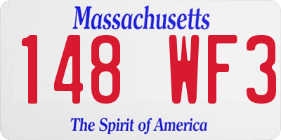 MA license plate 148WF3