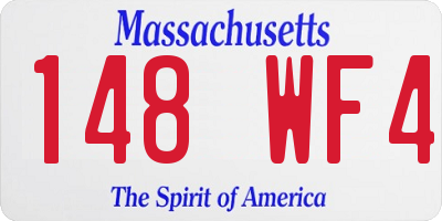 MA license plate 148WF4