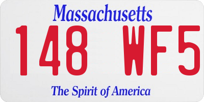 MA license plate 148WF5