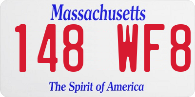 MA license plate 148WF8
