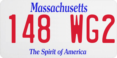 MA license plate 148WG2