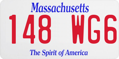 MA license plate 148WG6