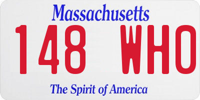 MA license plate 148WH0