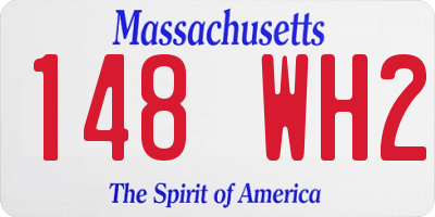 MA license plate 148WH2