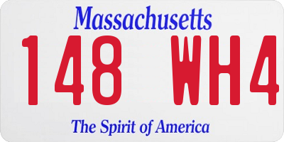 MA license plate 148WH4