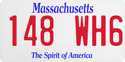 MA license plate 148WH6