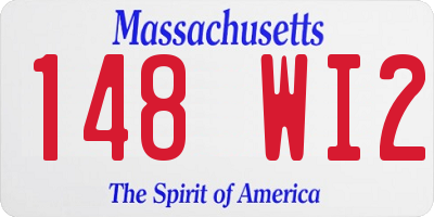 MA license plate 148WI2