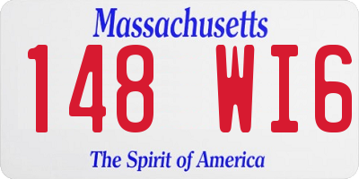 MA license plate 148WI6