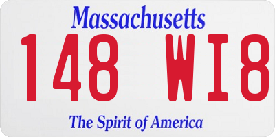 MA license plate 148WI8