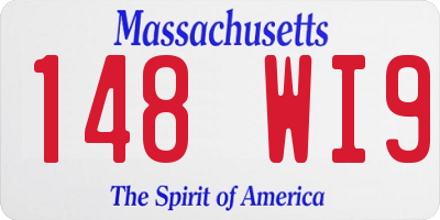 MA license plate 148WI9
