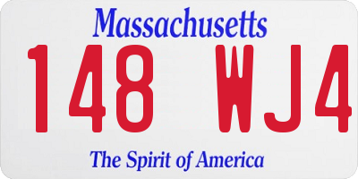 MA license plate 148WJ4