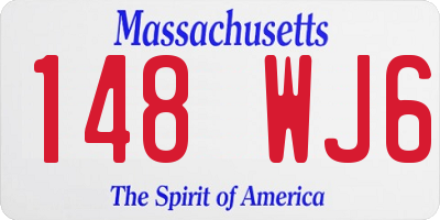 MA license plate 148WJ6
