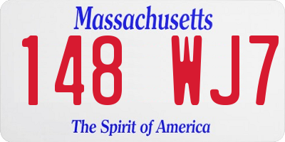 MA license plate 148WJ7