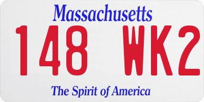 MA license plate 148WK2