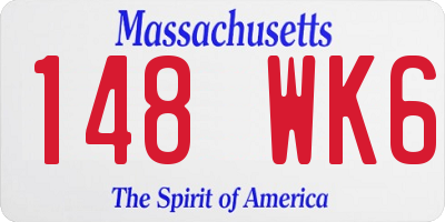 MA license plate 148WK6