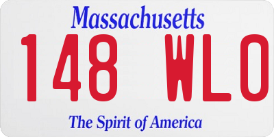 MA license plate 148WL0