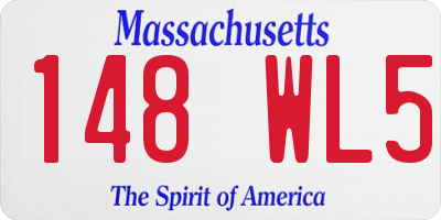 MA license plate 148WL5