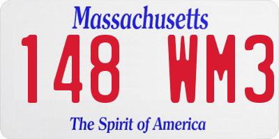 MA license plate 148WM3