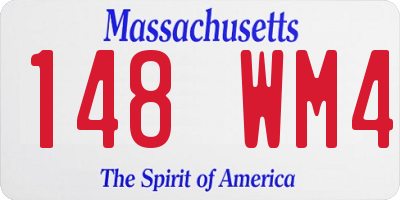 MA license plate 148WM4