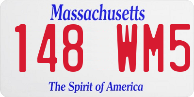 MA license plate 148WM5