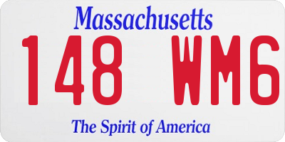 MA license plate 148WM6
