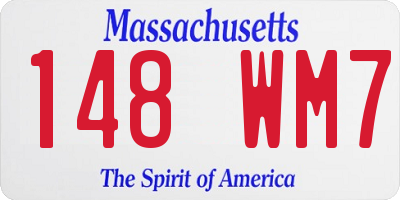 MA license plate 148WM7