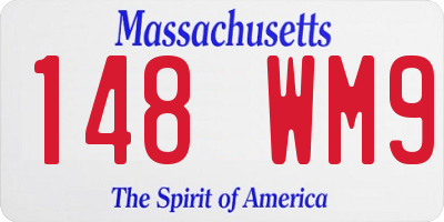 MA license plate 148WM9