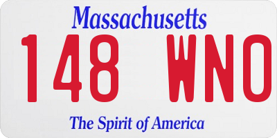 MA license plate 148WN0
