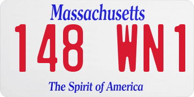 MA license plate 148WN1