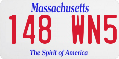 MA license plate 148WN5