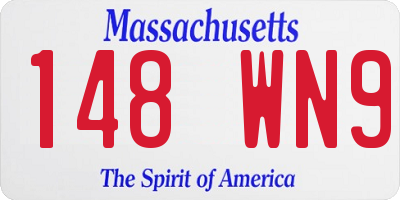 MA license plate 148WN9
