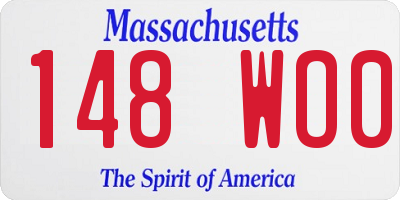 MA license plate 148WO0