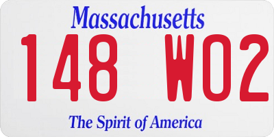 MA license plate 148WO2