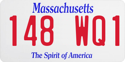 MA license plate 148WQ1