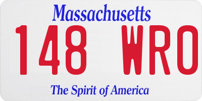 MA license plate 148WR0