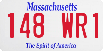 MA license plate 148WR1