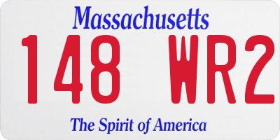 MA license plate 148WR2