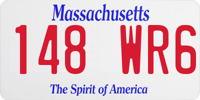 MA license plate 148WR6